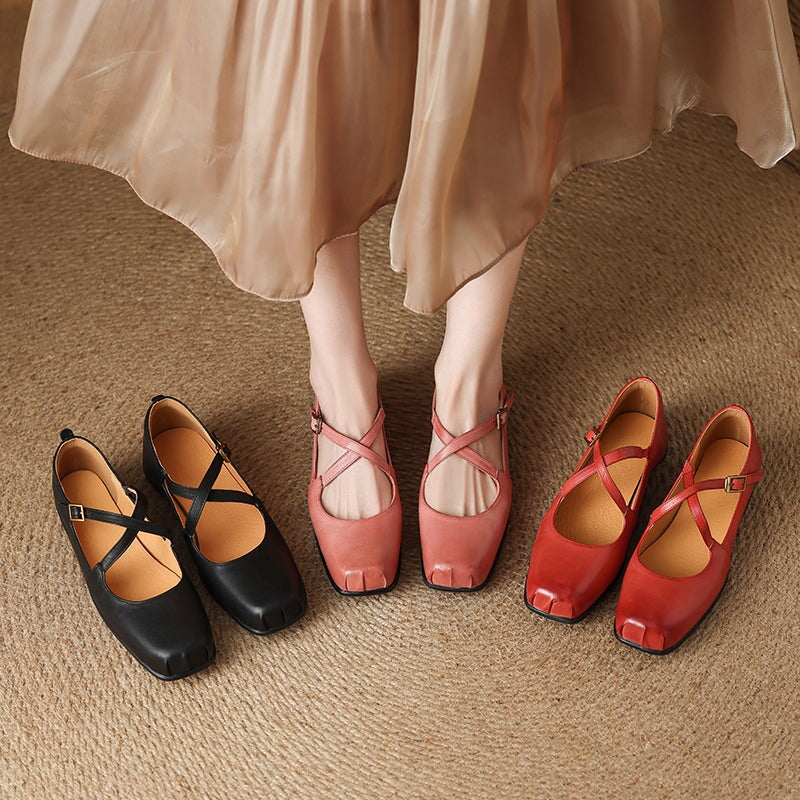 Scarlett&Claire™| Edith Leather Mary Janes