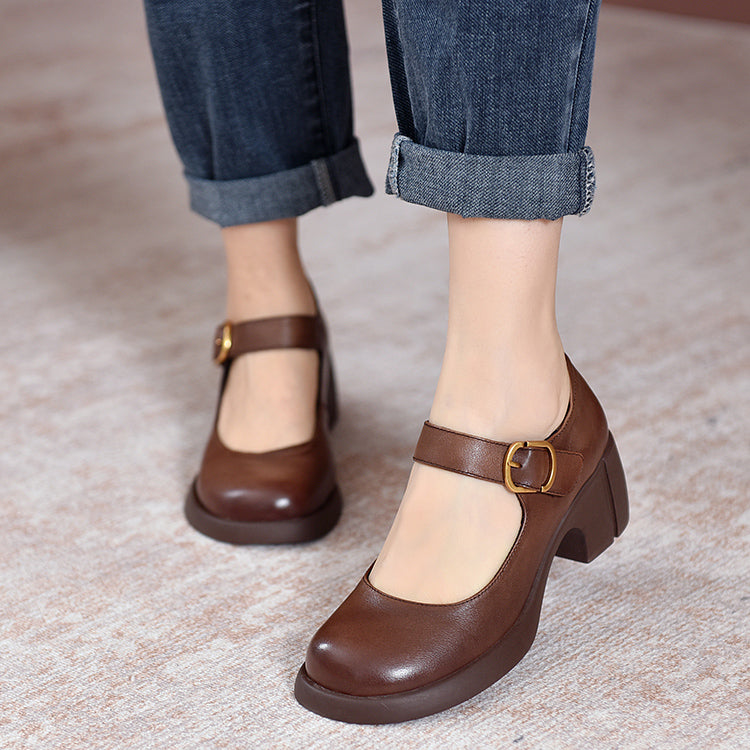 Scarlett&Claire™| Agnes Leather Mary Janes