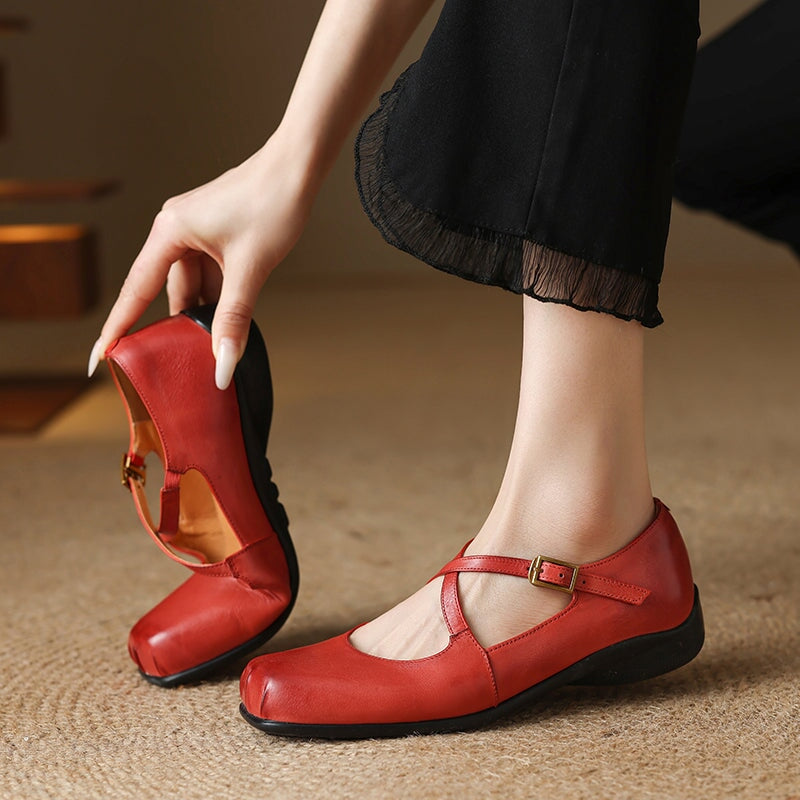Scarlett&Claire™| Edith Leather Mary Janes