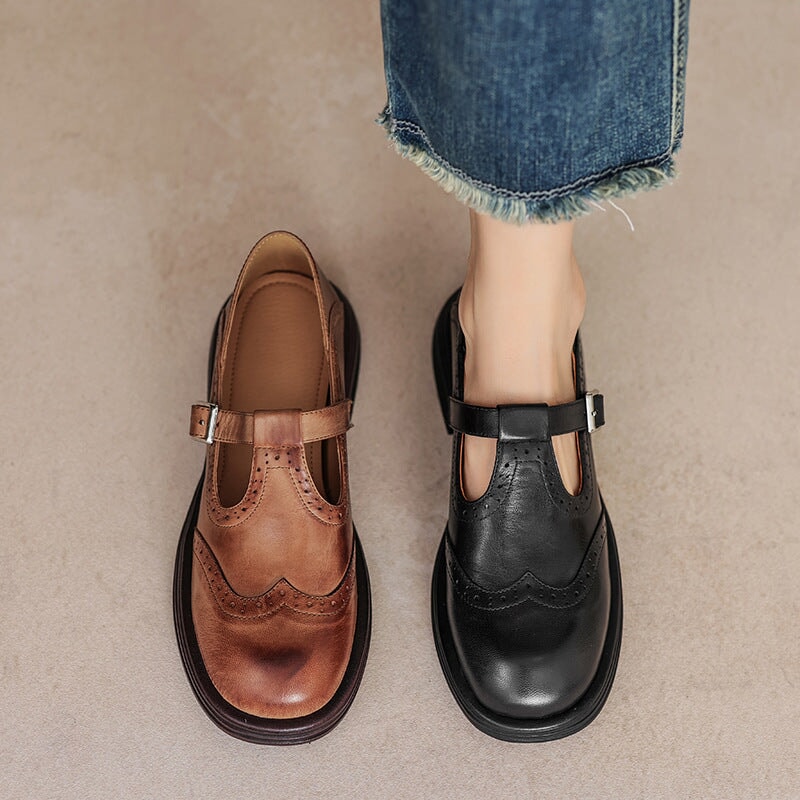 Scarlett&Claire™| Risla Leather Mary Janes